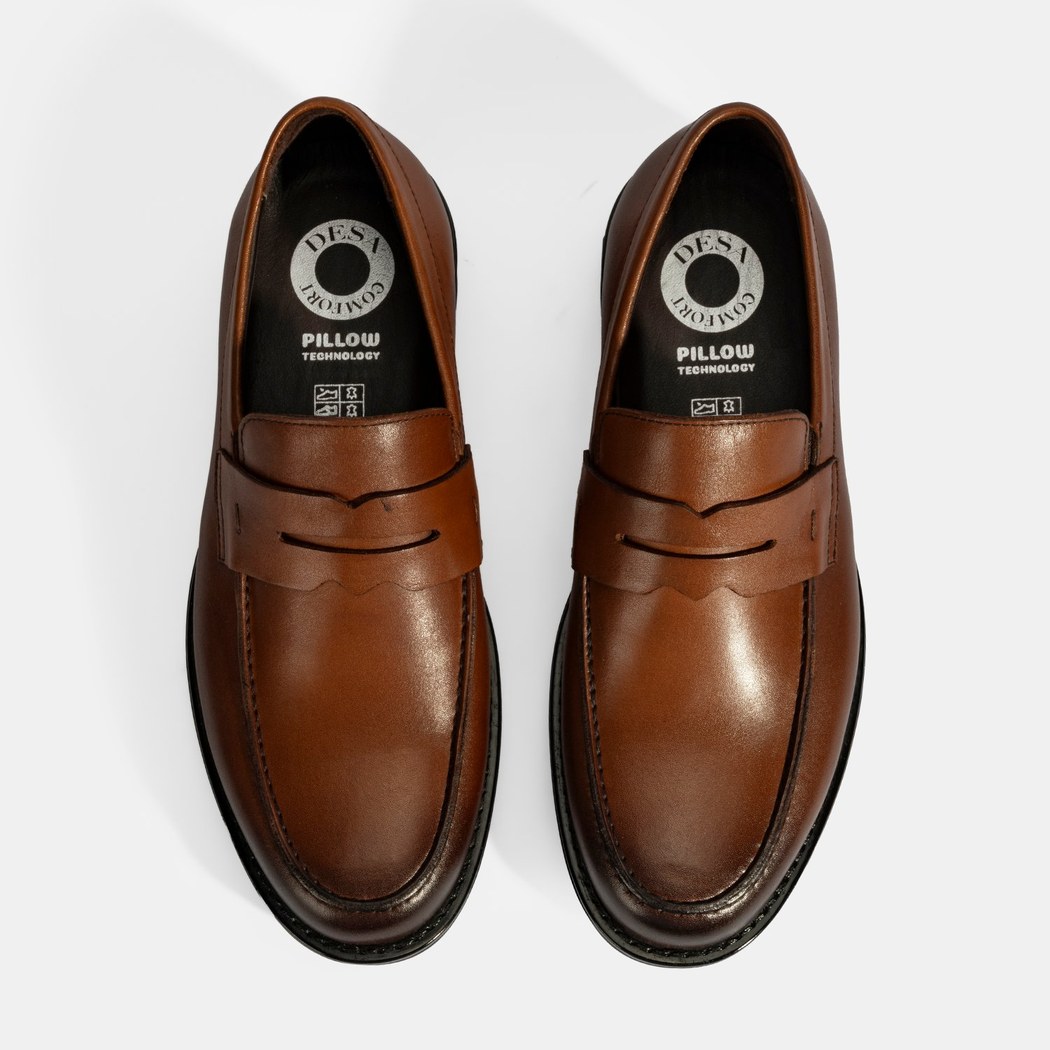 Erkek Taba Deri Loafer