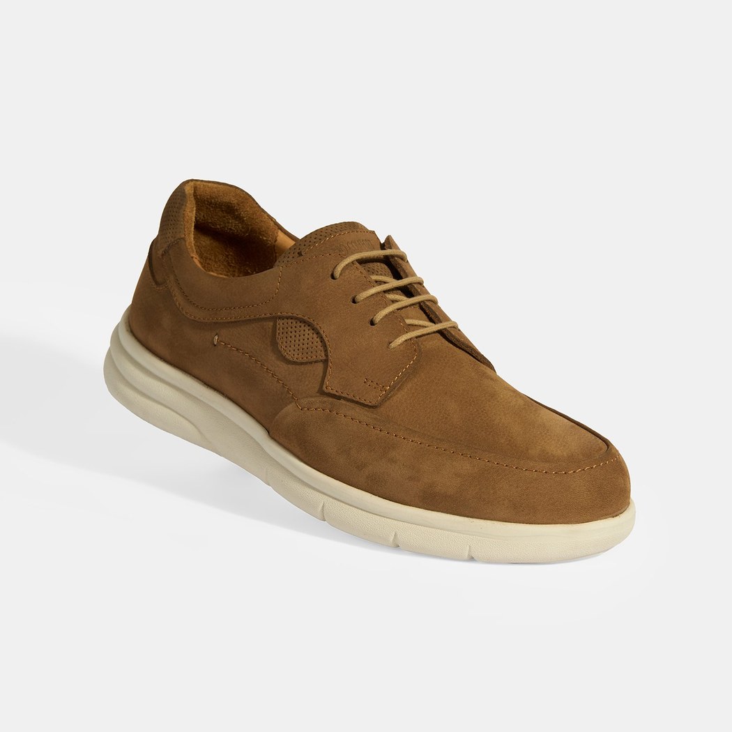 Erkek Taba Nubuk Deri Bağcıklı DesaComfort Günlük Ayakkabı