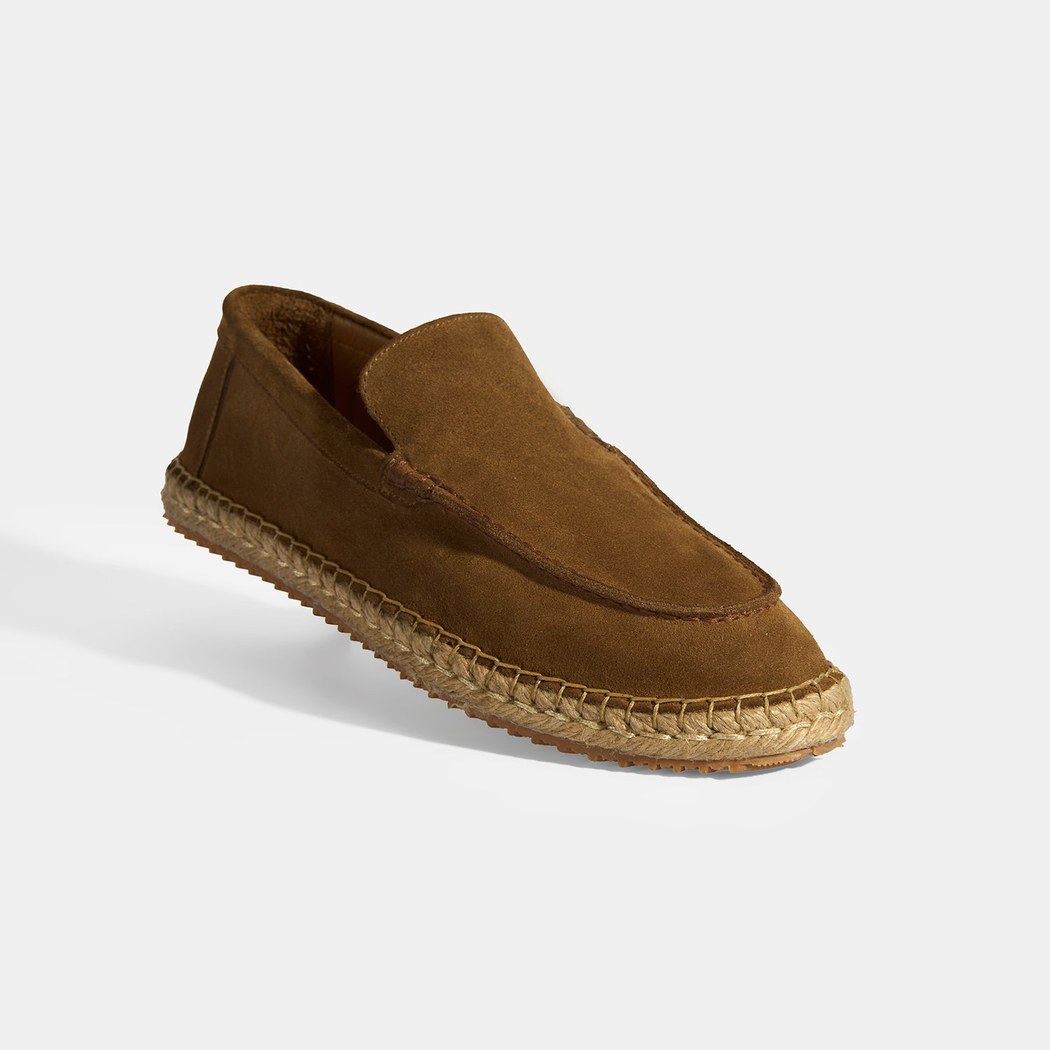 Erkek Taba Slip-On Süet Espadril 