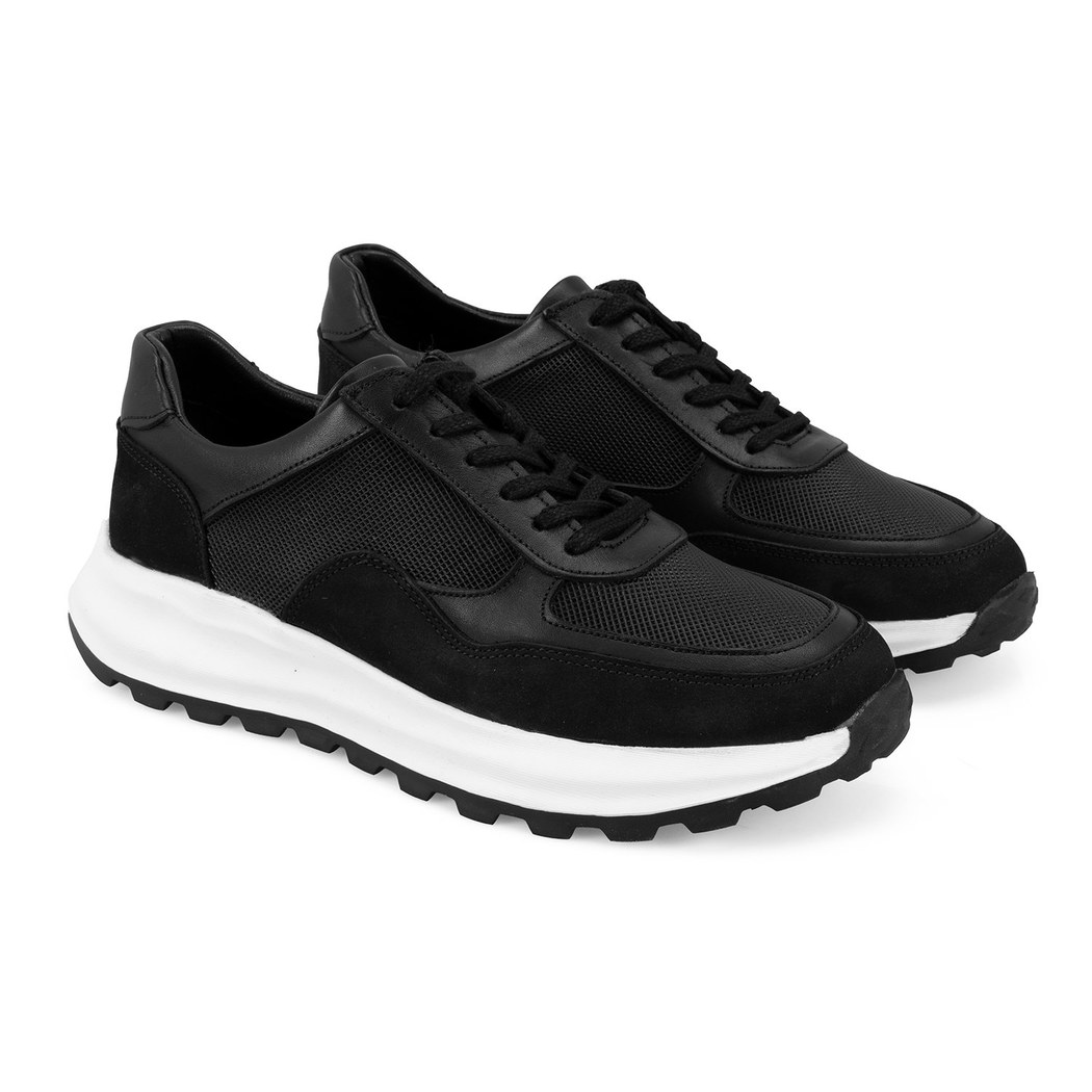 Esteban Siyah Erkek Deri Spor Ayakkabı