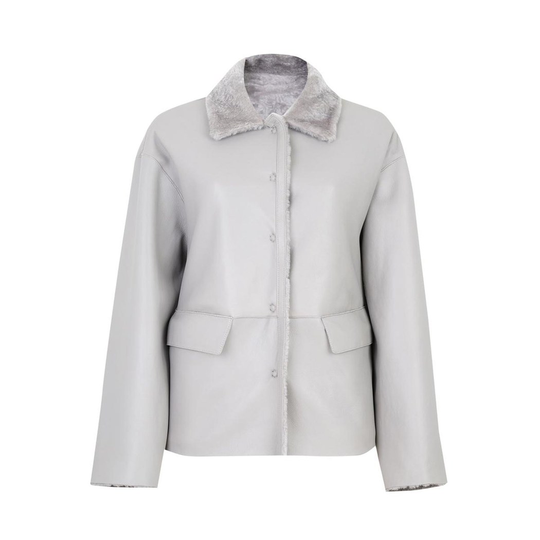 Eternity Gri Kadın Kısa Çift Taraflı Kürk Ceket