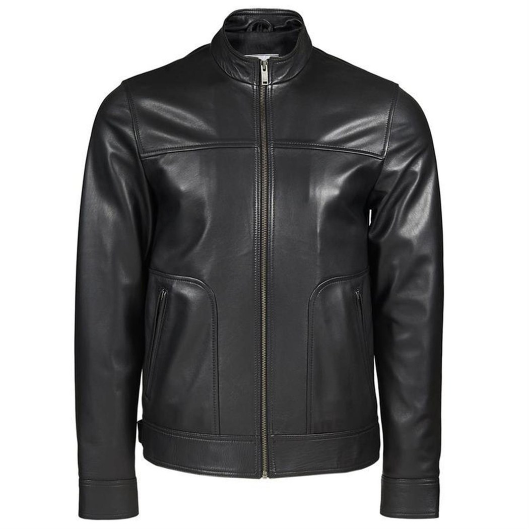 Eugenio Siyah Erkek Deri Kapüşonlu Mont