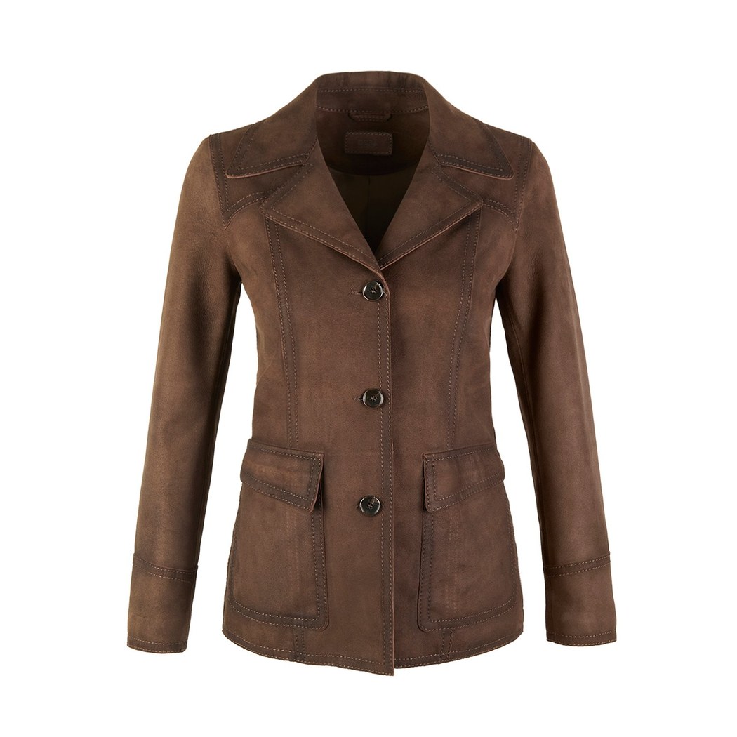 Evangel Kahve Kadın Süet Blazer Ceket