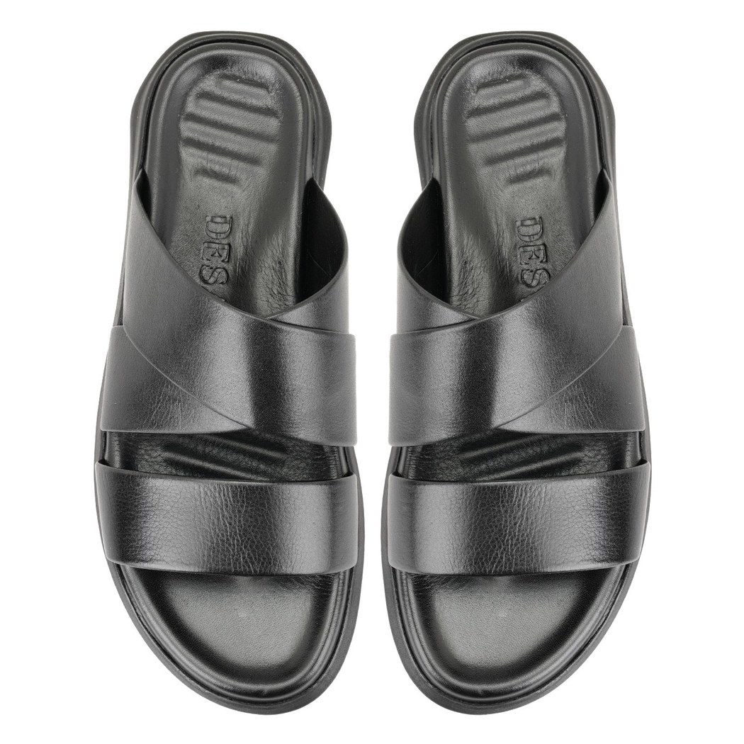 Evelin Siyah Erkek Deri Terlik