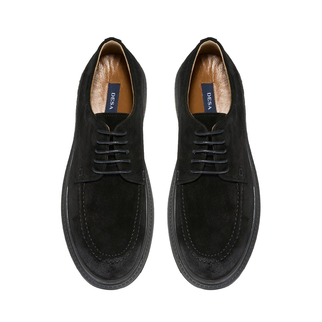 Fabian Siyah Erkek Süet Deri Günlük Ayakkabı