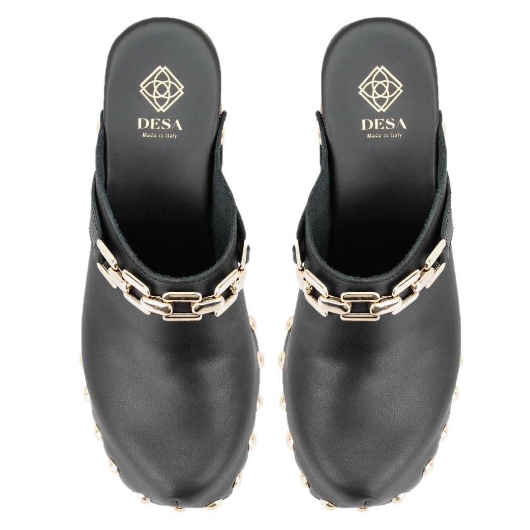 Falken Siyah Kadın Topuklu Deri Sabo