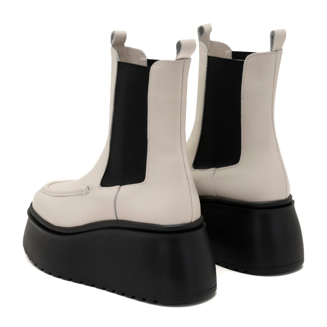 Fatmir Ekru Kadın Deri Bot