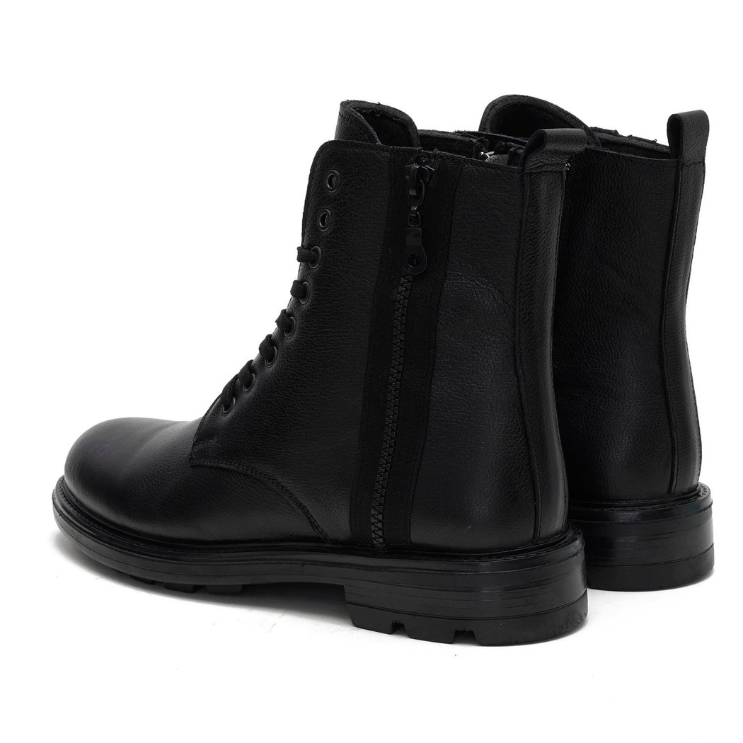 Fausta Siyah Erkek Deri Bot