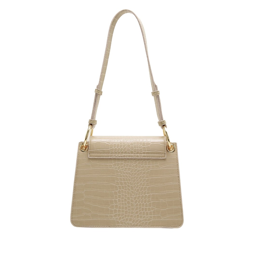 Fayetta Ekru Kadın Zincir Detaylı Omuz Çantası