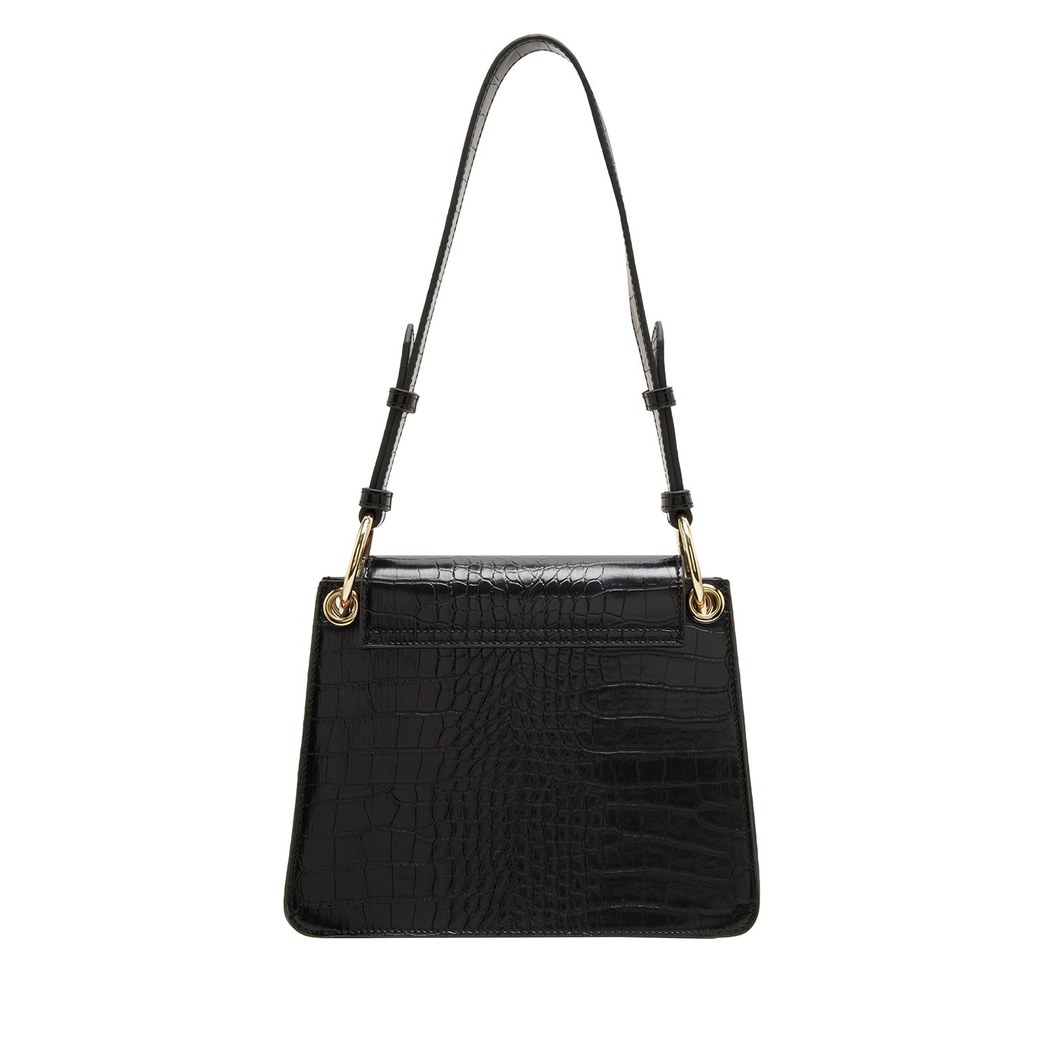 Fayetta Siyah Kadın Zincir Detaylı Omuz Çantası