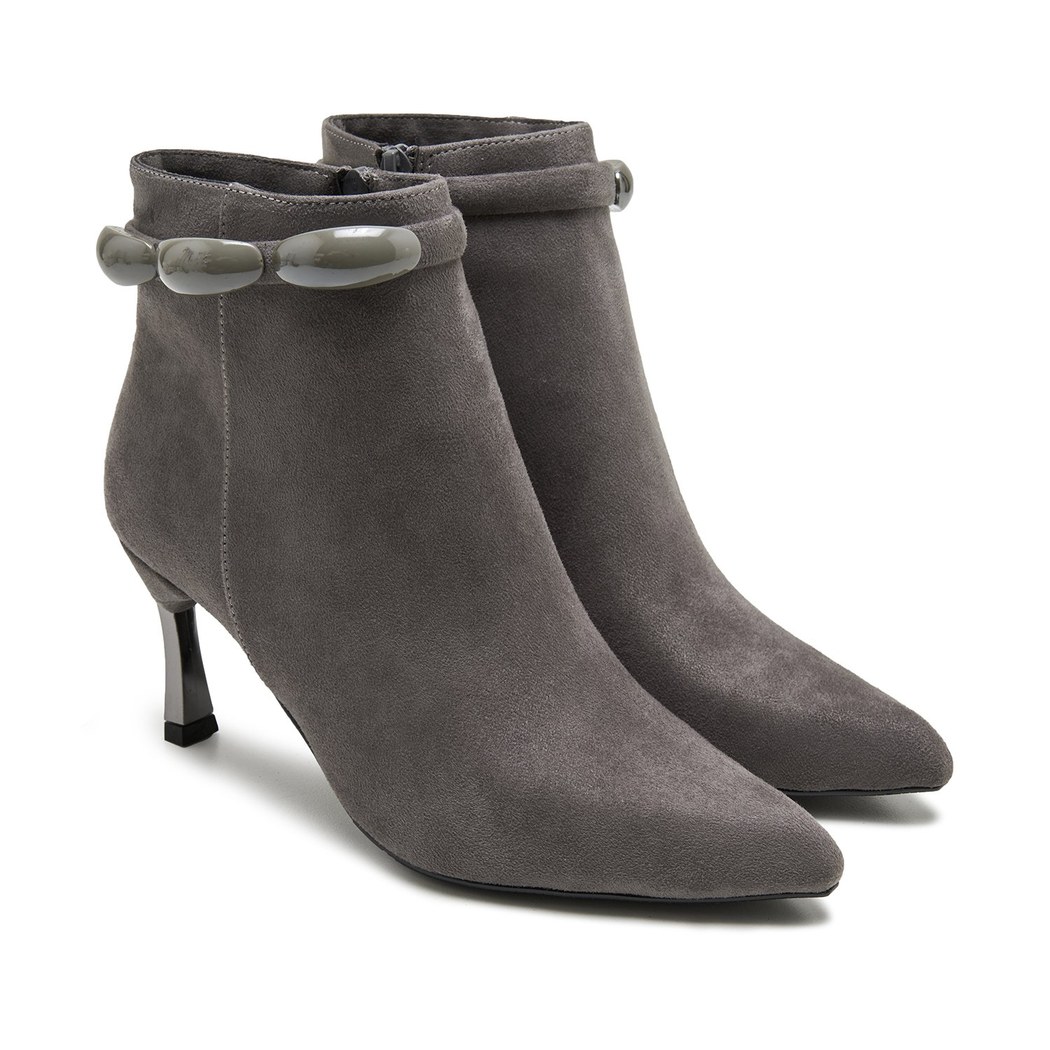 Fear Gri Kadın Topuklu Bot