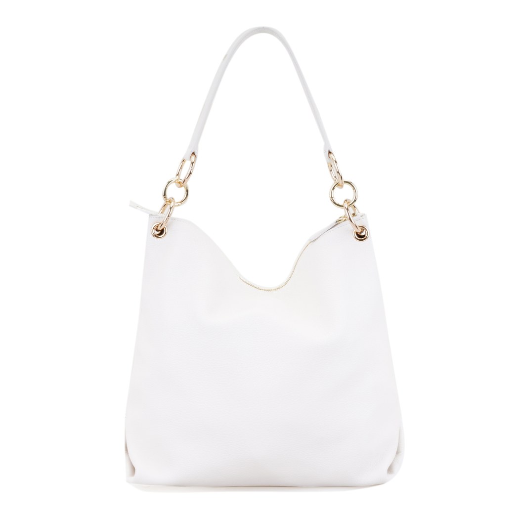 Featly Beyaz Kadın Deri Omuz Çantası