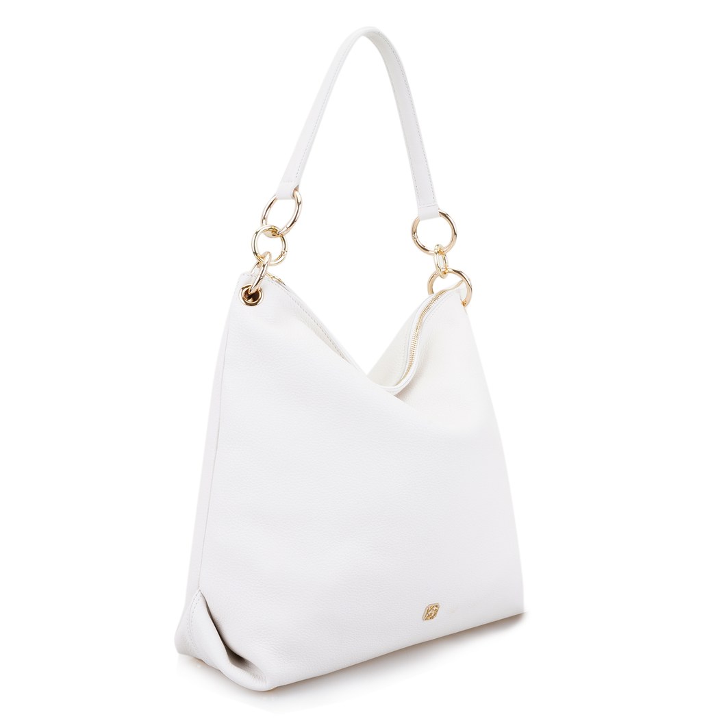 Featly Beyaz Kadın Deri Omuz Çantası