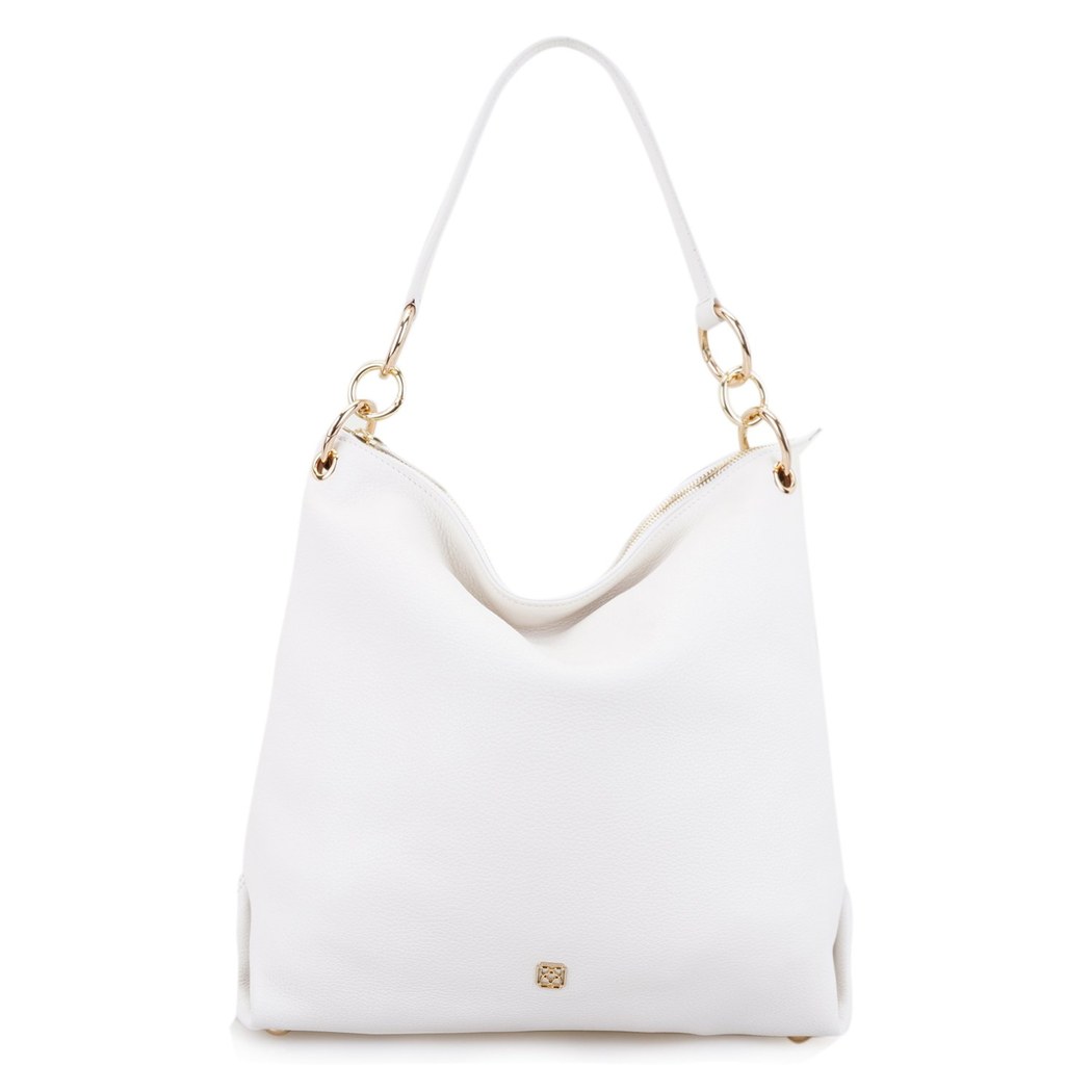 Featly Beyaz Kadın Deri Omuz Çantası