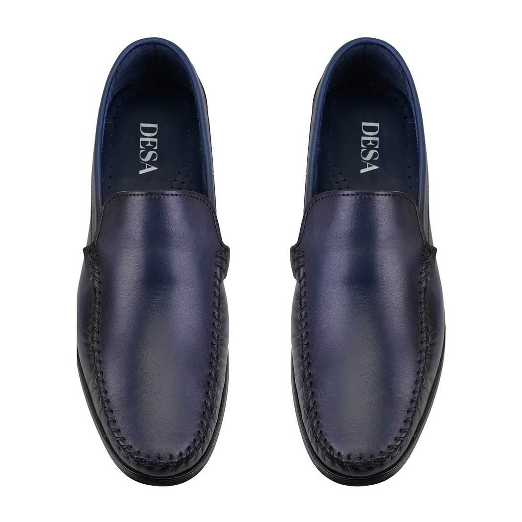 Femand Lacivert Erkek Deri Loafer