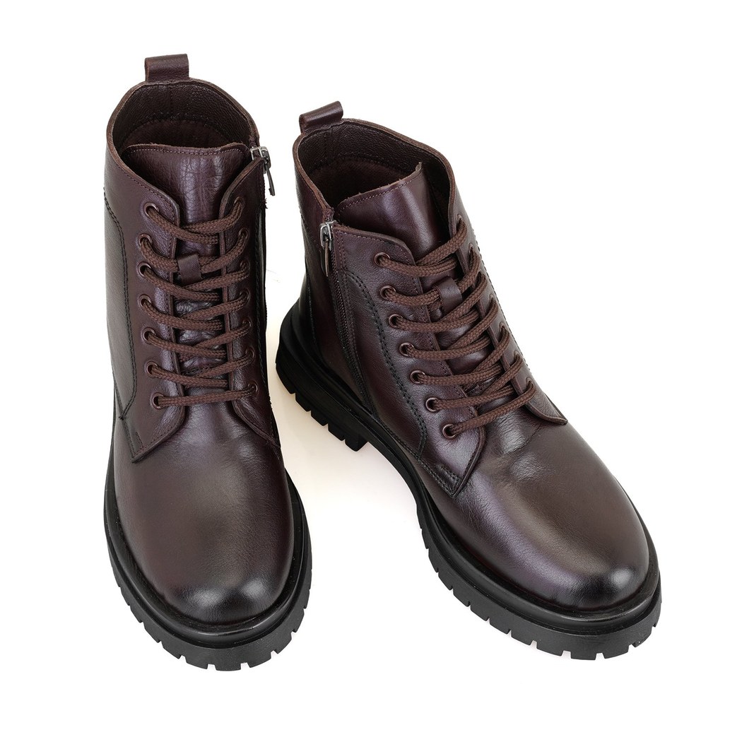 Fenris Kahve Kadın Fermuarlı Deri Bot