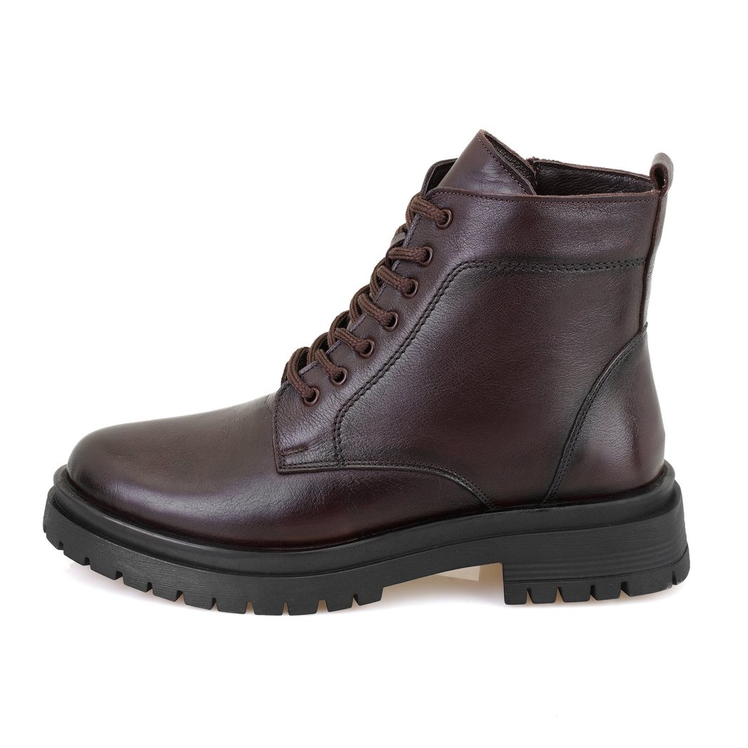 Fenris Kahve Kadın Fermuarlı Deri Bot