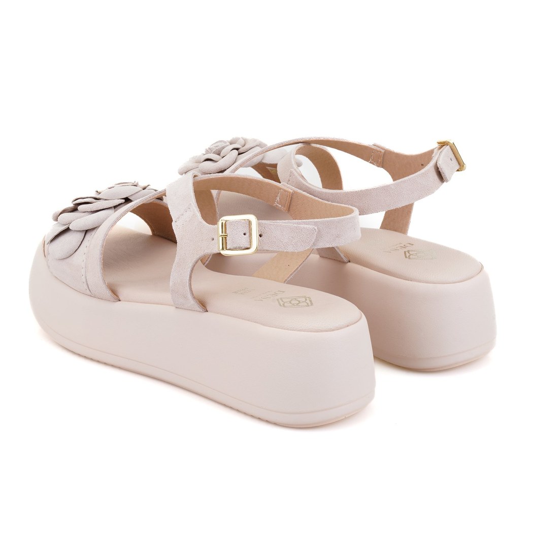 Fifne Bej Kadın Dolgu Tabanlı Süet Deri Sandalet