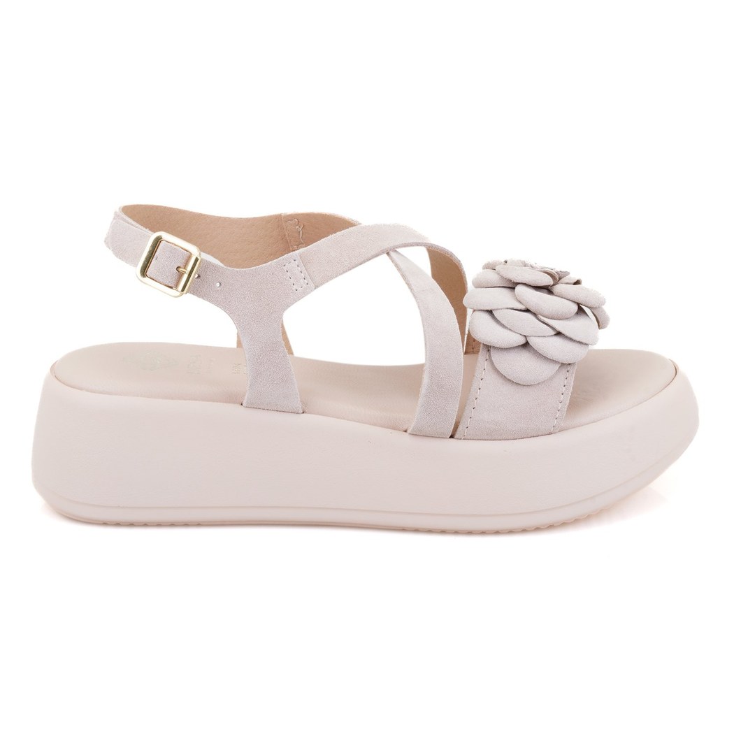 Fifne Bej Kadın Dolgu Tabanlı Süet Deri Sandalet