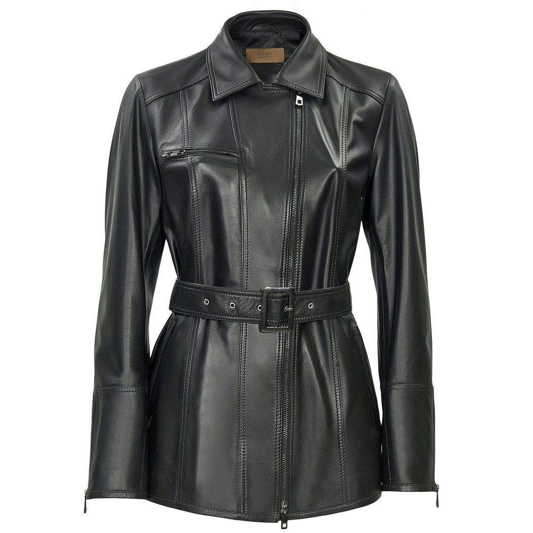 Florita Kadın Kürk Yakalı Deri Ceket