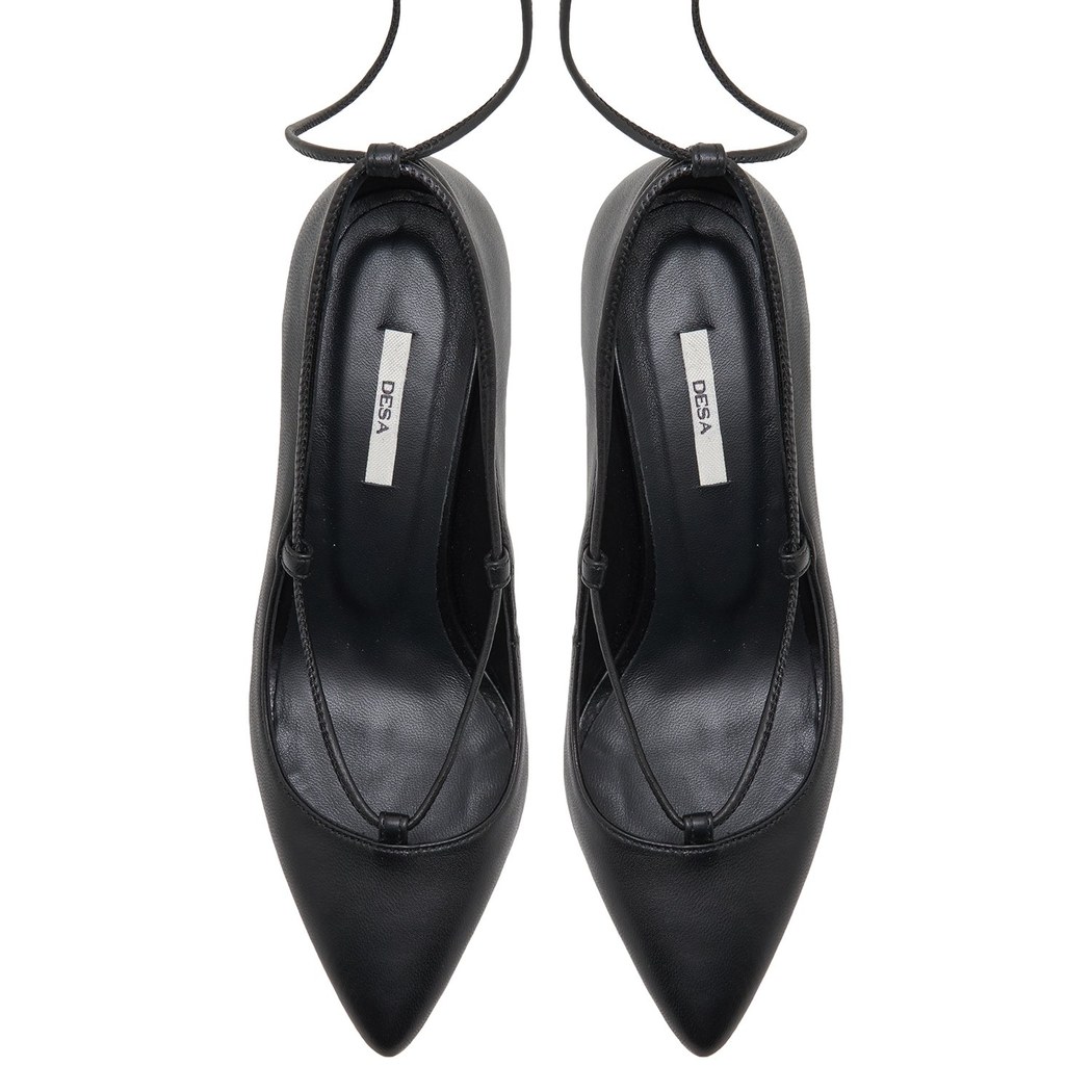 Follafe Siyah Kadın Deri Klasik Ayakkabı