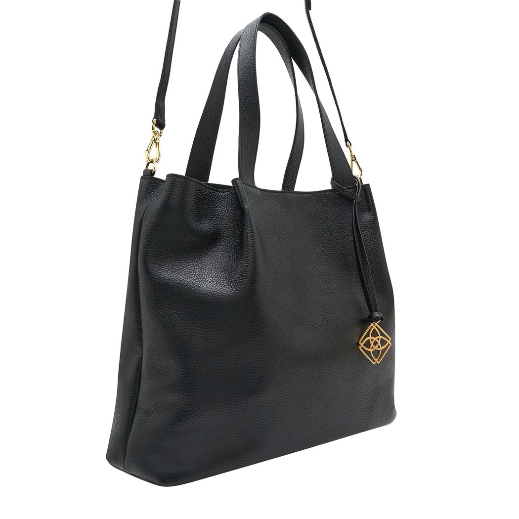 Galena Siyah Kadın Deri El Çantası