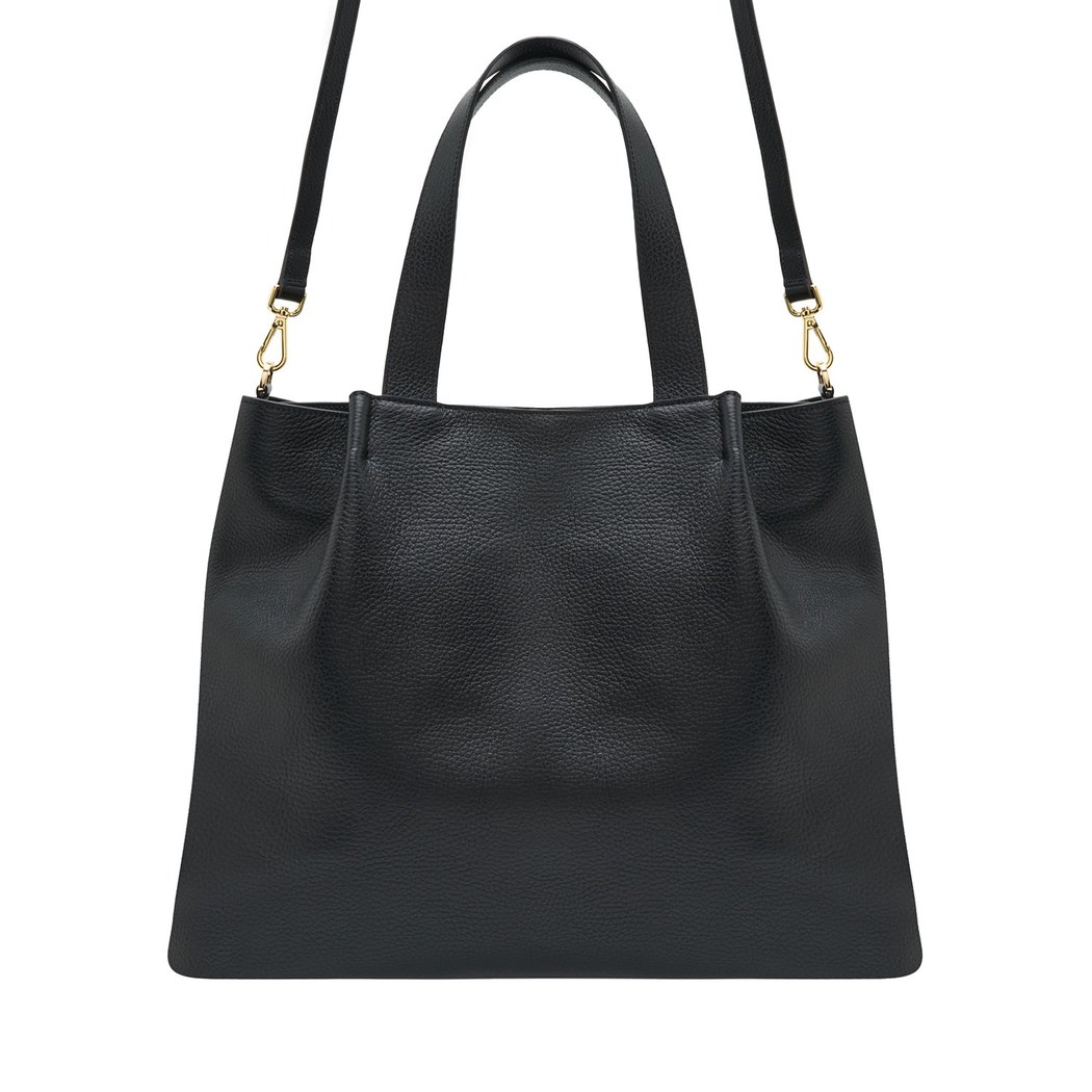 Galena Siyah Kadın Deri El Çantası