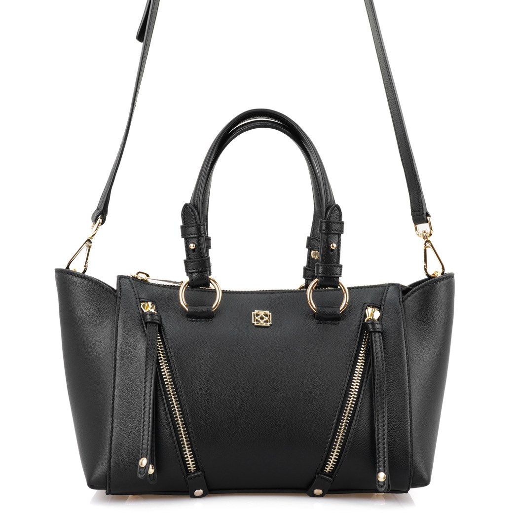 Garten Siyah Kadın Deri El Çantası