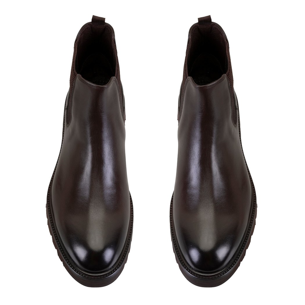 Gaven Kahve Erkek Lastikli Deri Chelsea Bot