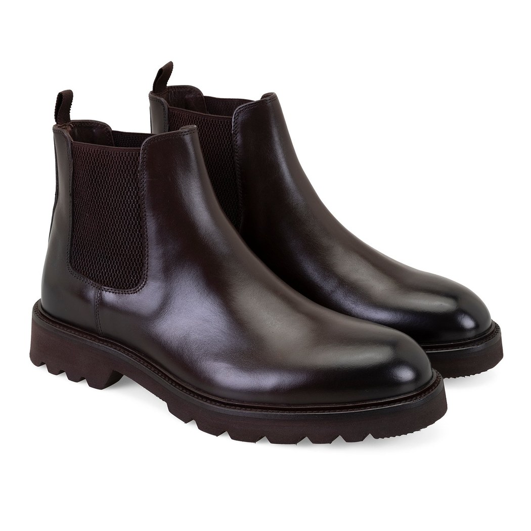 Gaven Kahve Erkek Lastikli Deri Chelsea Bot