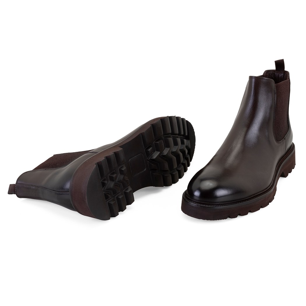 Gaven Kahve Erkek Lastikli Deri Chelsea Bot