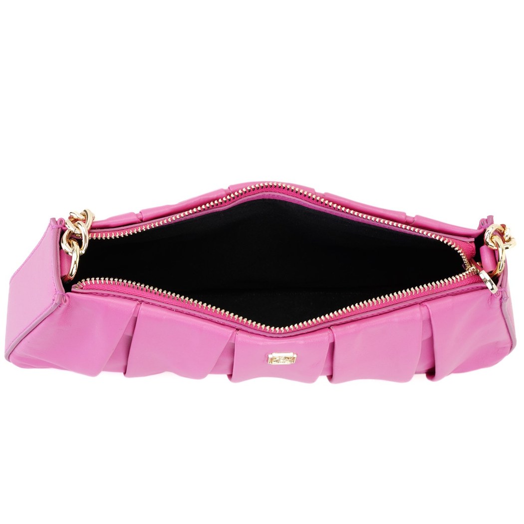 Geranie Pembe Kadın Zincir Detaylı Deri Omuz Çantası