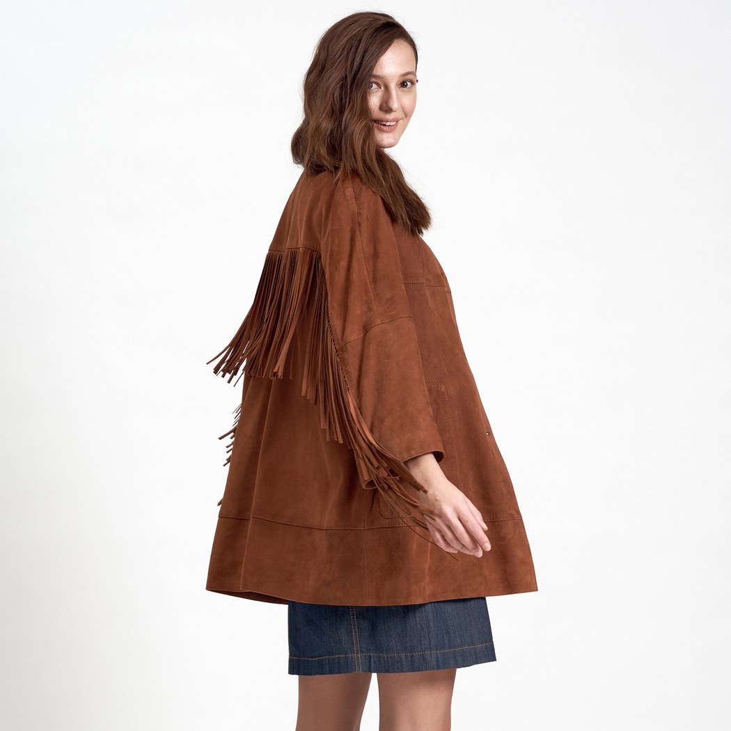 Giona Kadın Süet Püsküllü Ceket