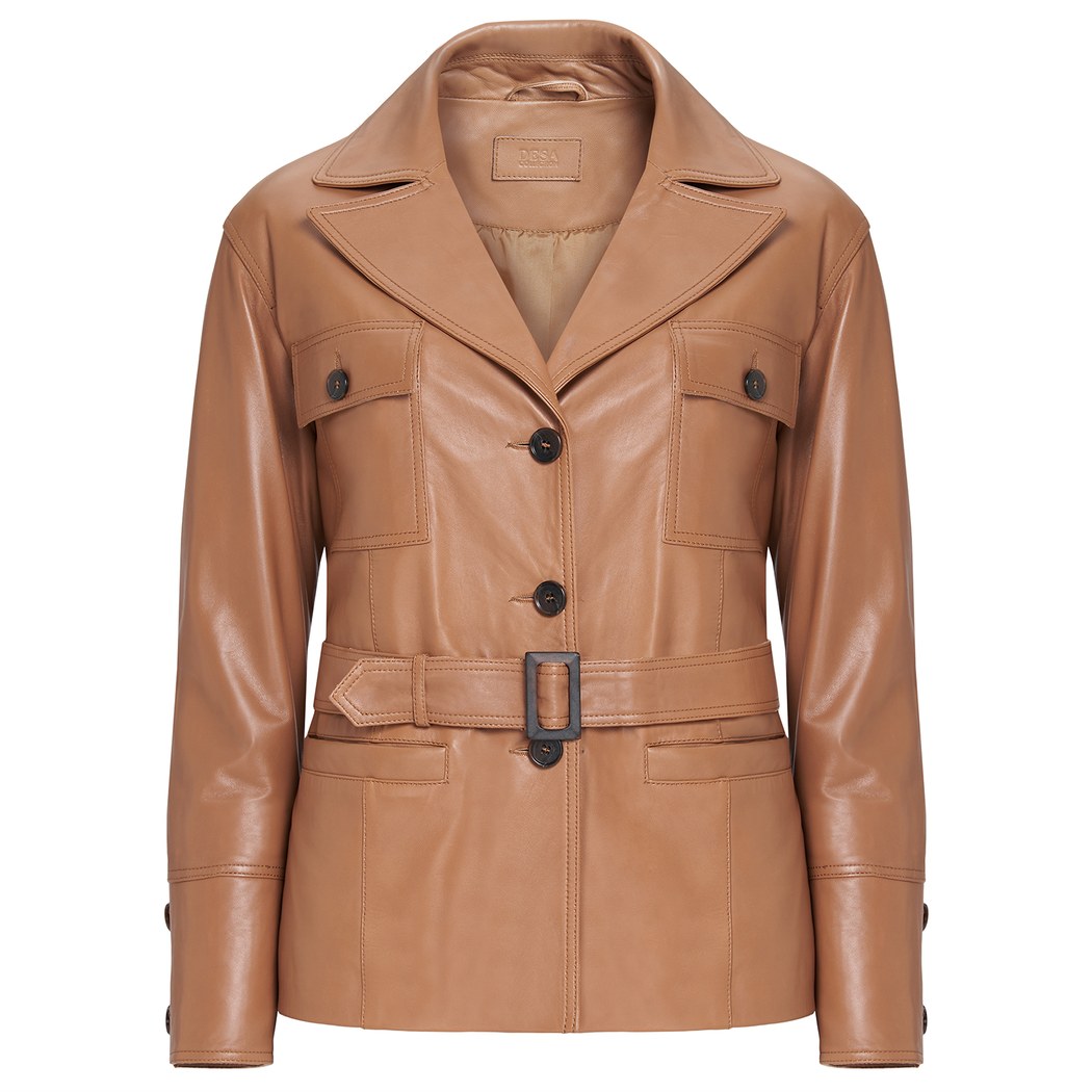 Giosetta Kahve Kadın Deri Ceket