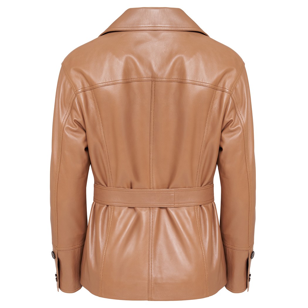 Giosetta Kahve Kadın Deri Ceket