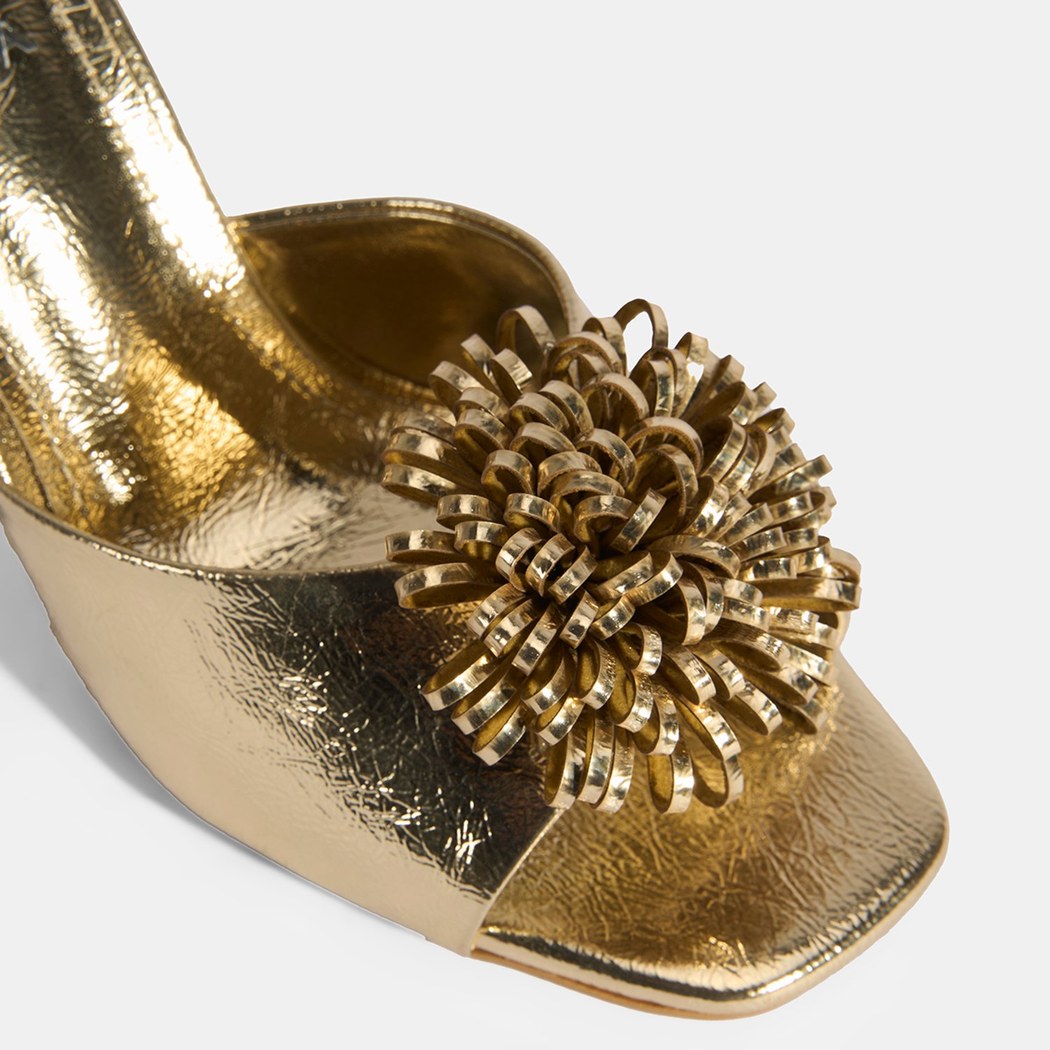 Glowen Gold Aksesuar Detaylı Kadın Topuklu Terlik