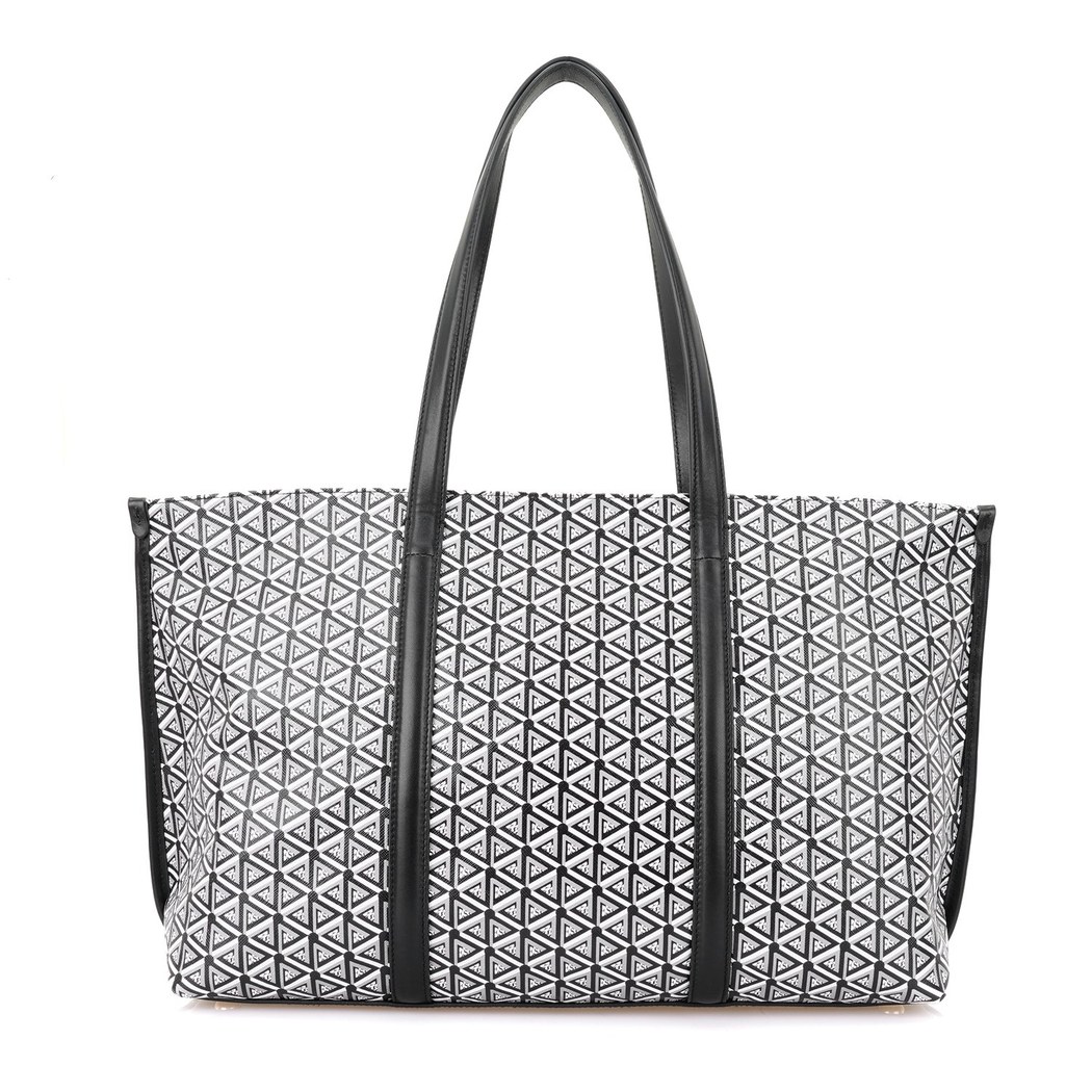 Grano Siyah Kadın Monogram Deri Alışveriş Çantası