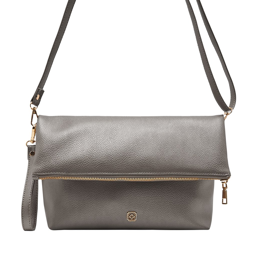 Gri Bambus Kadın Omuz Askılı Çanta