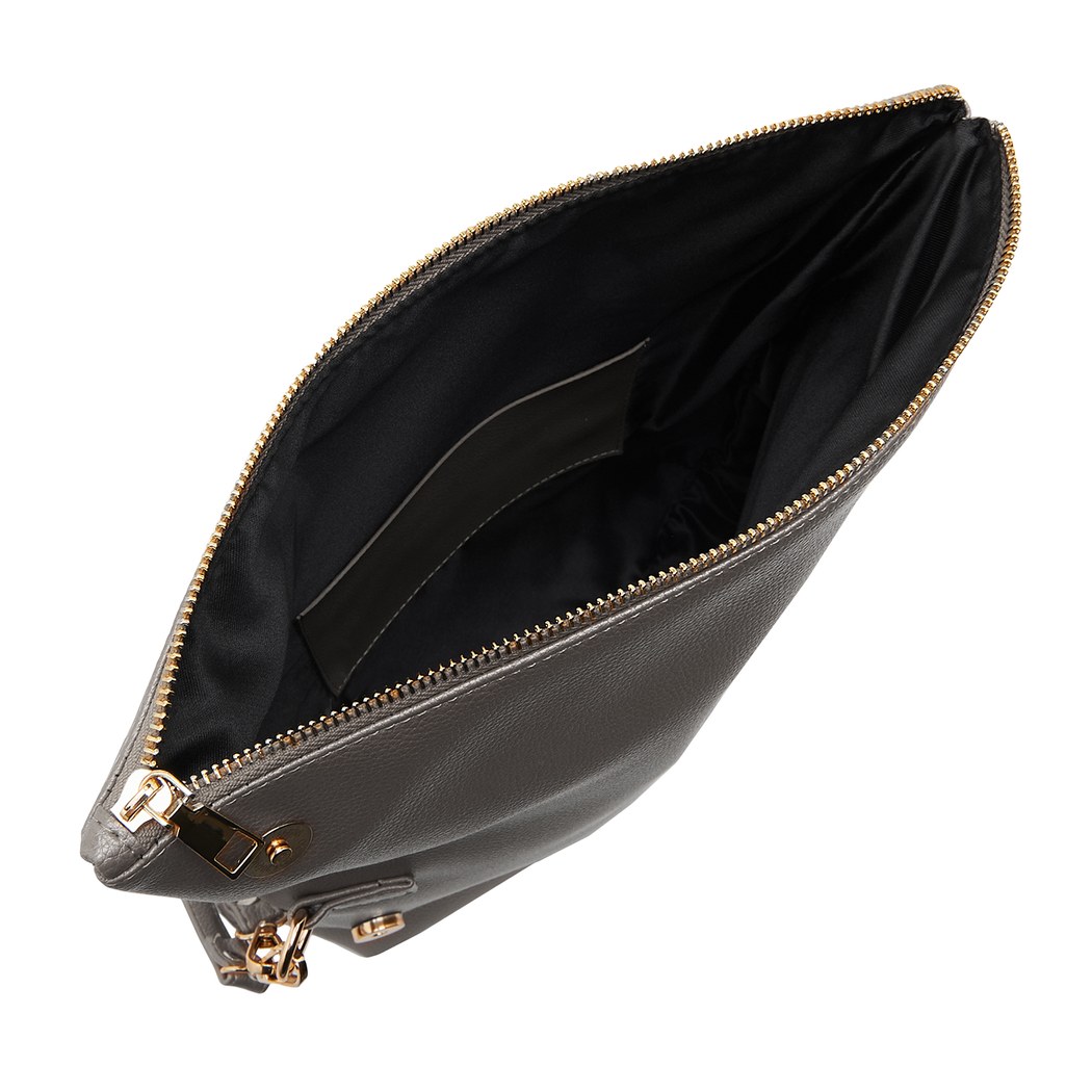 Gri Bambus Kadın Omuz Askılı Çanta