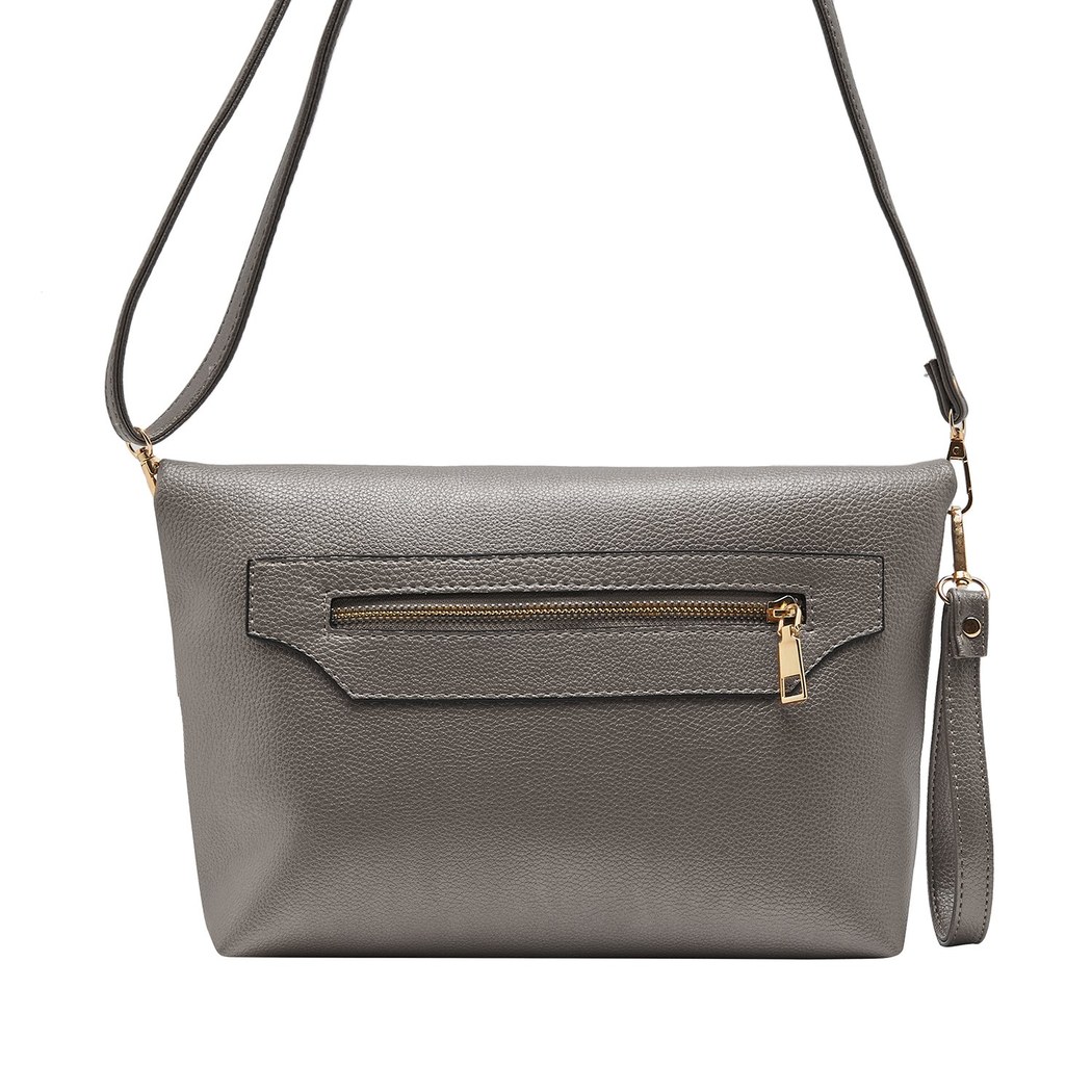 Gri Bambus Kadın Omuz Askılı Çanta