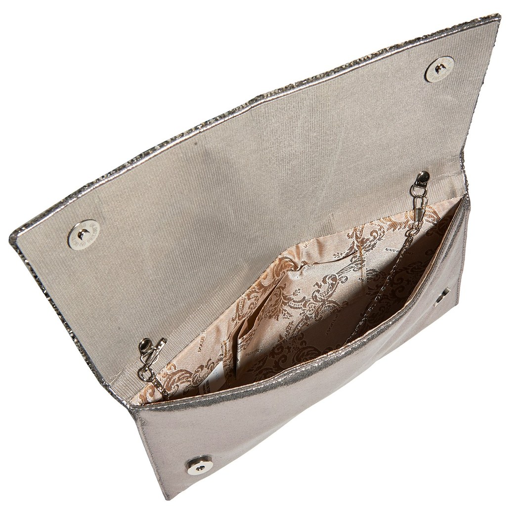 Gri Ernest Zincir Detaylı Kadın Gece Çantası