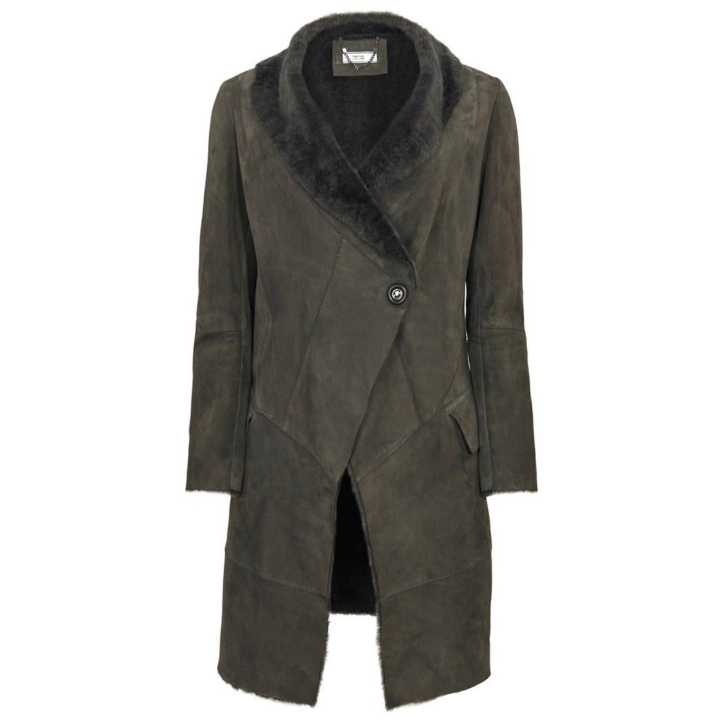 Gri Joanna Kadın Kürk Kaban