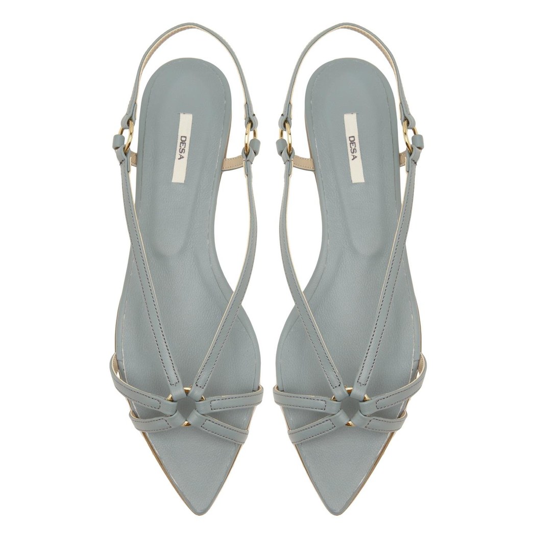 Gri Kadın Deri Sandalet