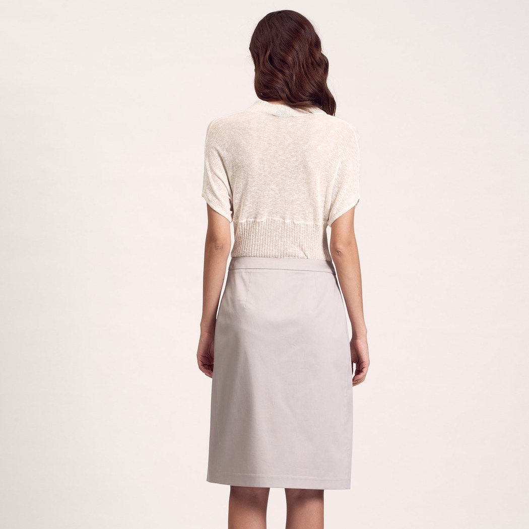 Gri Kadın Pileli Etek