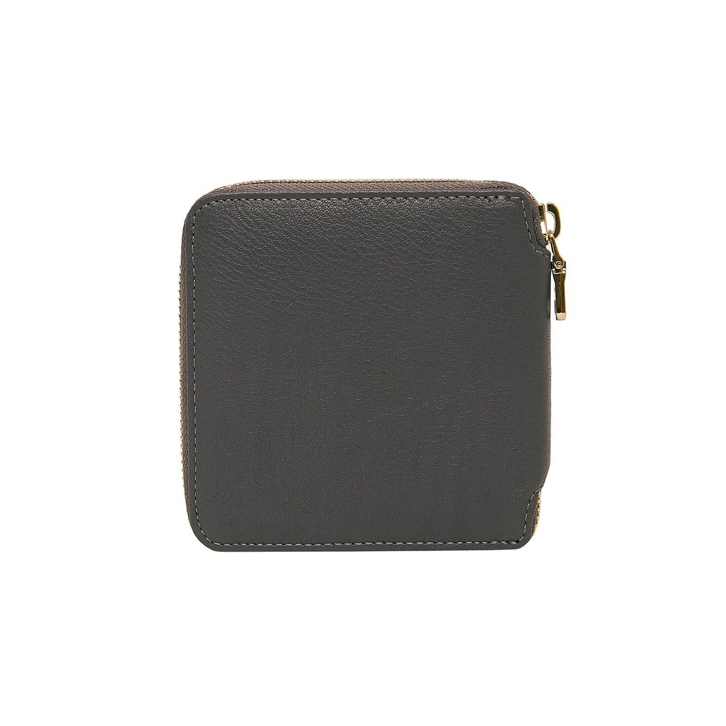 Gri Kare Kadın Deri Cüzdan