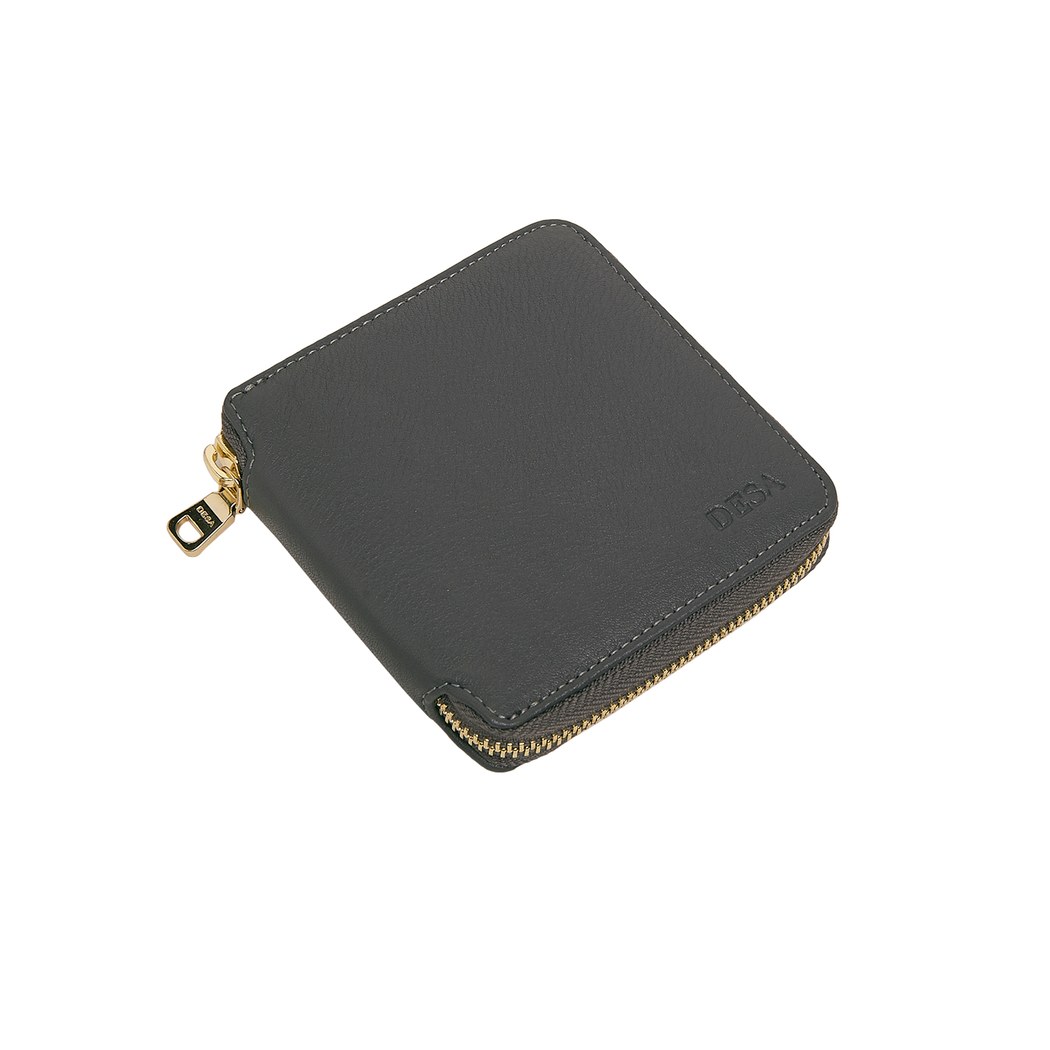 Gri Kare Kadın Deri Cüzdan