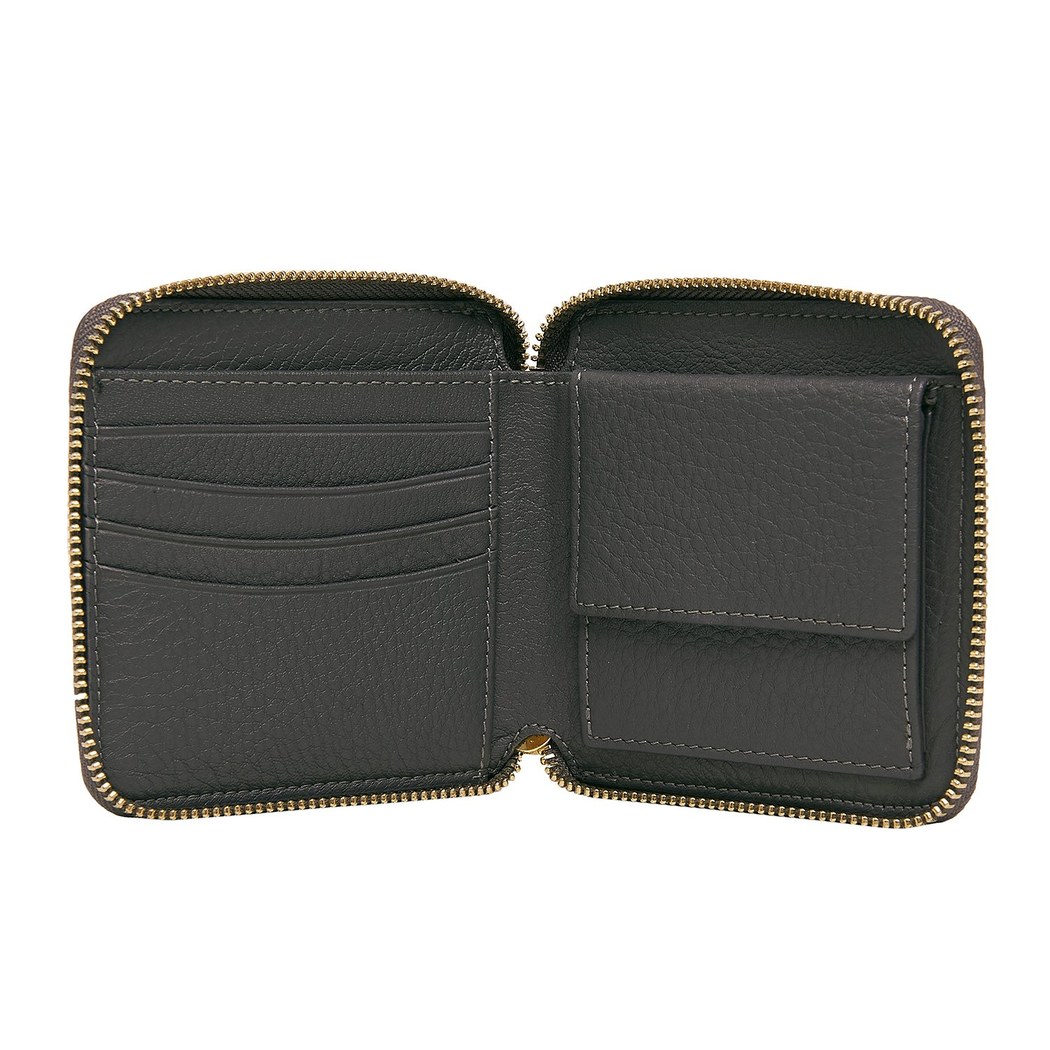 Gri Kare Kadın Deri Cüzdan