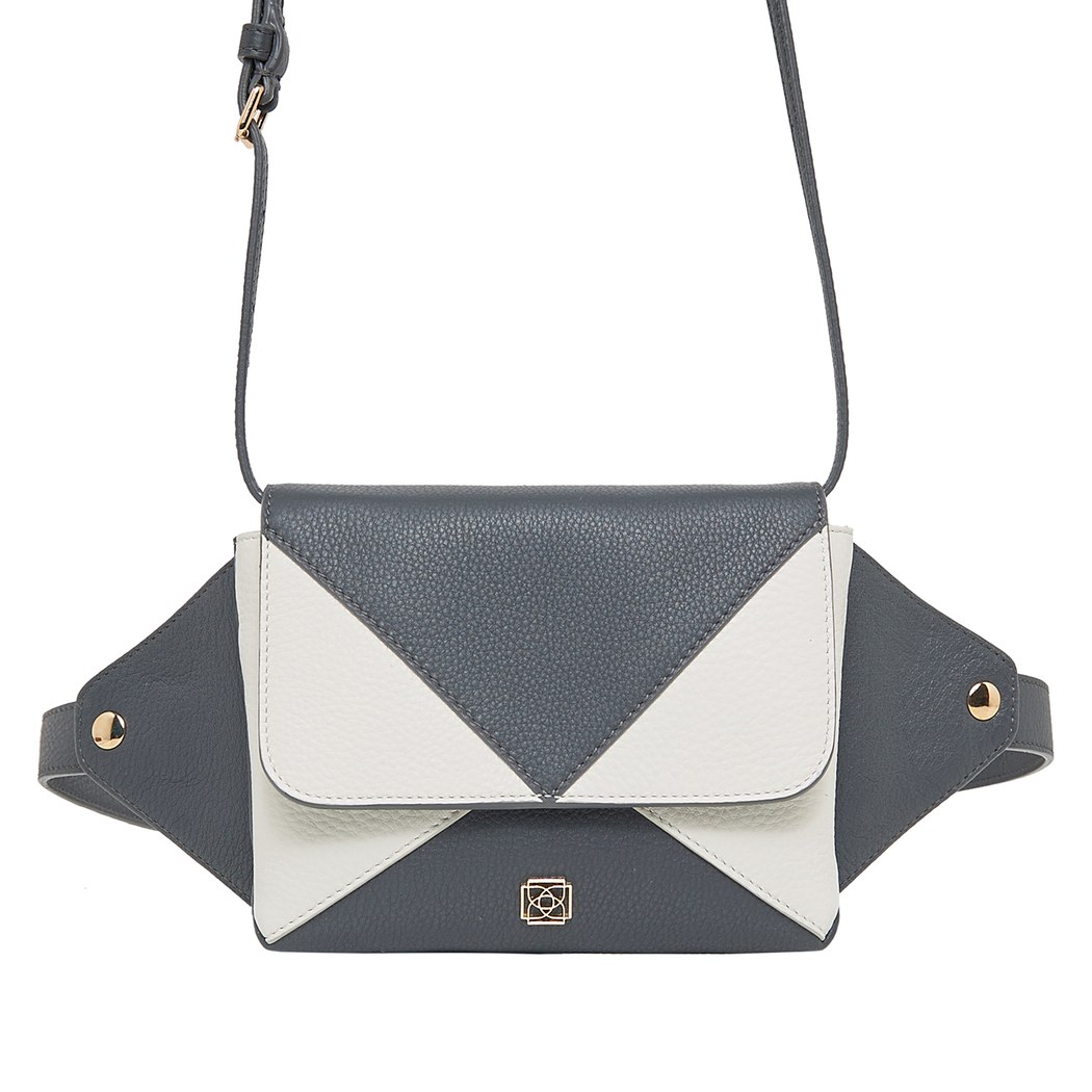 Gri Rose Kadın Deri Bel Çantası