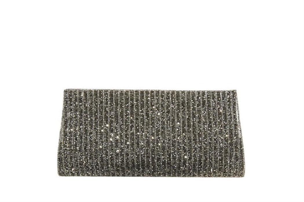 Gri Stengel Zincir Detaylı Kadın Gece Çantası