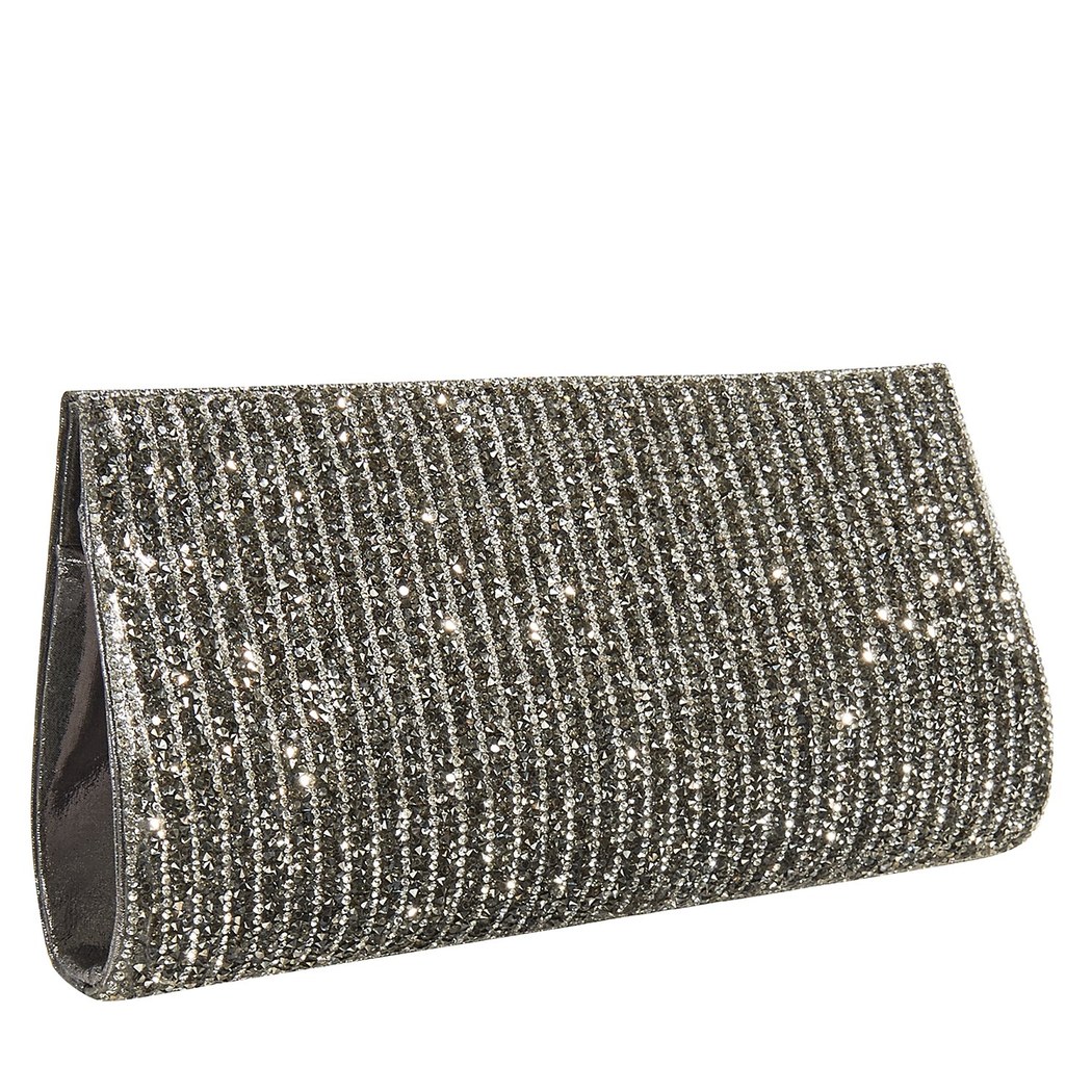 Gri Stengel Zincir Detaylı Kadın Gece Çantası